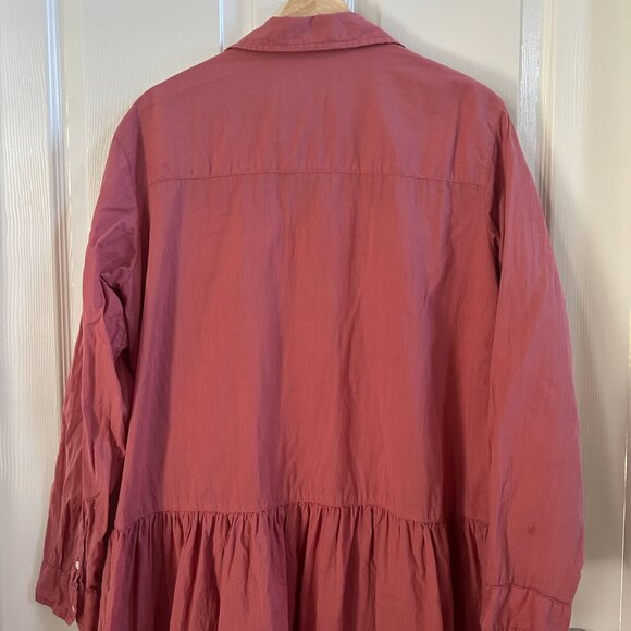 GRAYSON The Changemaker Shirt Dress Button Down Tiered Collar Boho SZ8-10 Pink - Picture 3 of 10